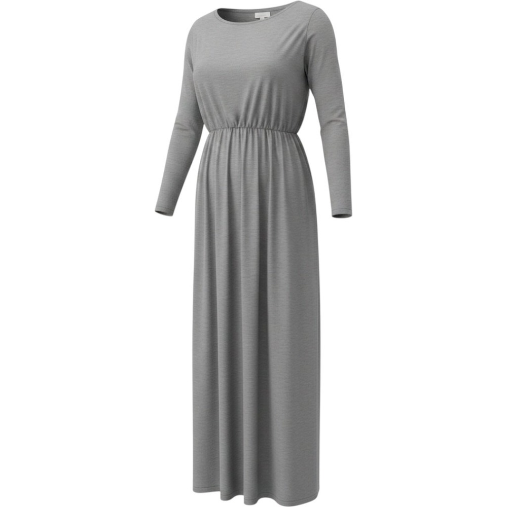 Pink Blush‎ Maternity Size XXL Maxi Long Stretchy Dress Gray Cozy Summer Light